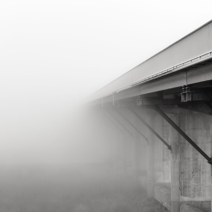bridge in fog